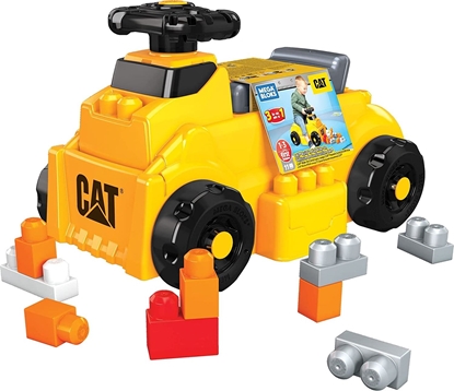 Picture of Mega Bloks Mega Bloks Mega Bloks CAT Build N Play Ride On Ride On (Yellow/Black)