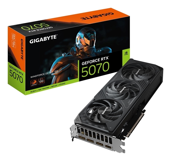 Picture of GIGABYTE GeForce RTX 5070 WINDFORCE OC SFF 12G Graphics Card - 12GB GDDR7, 192bit, PCI-E 5.0, 2542 MHz Core Clock, 3 x DP 2.1a, 1 x HDMI 2.1b, NVIDIA DLSS 4, GV-N5070WF3OC-12GD