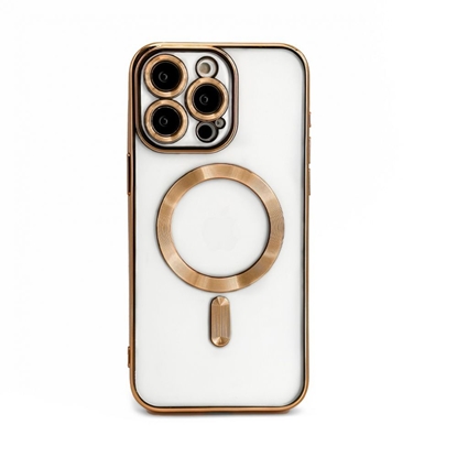 Изображение iLike Apple iPhone 15 Pro Max Electroplate TPU Case with MagSafe Transparent Gold