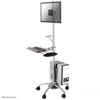 Picture of NEWSTAR MOBILE WORKPLACE FLOOR STAND (MONITOR, KEYBOARD/MOUSE & PC) 10-27" SILVER