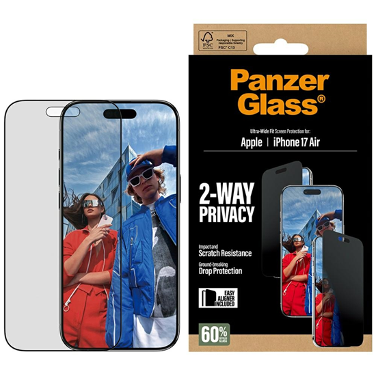 Изображение PanzerGlass Screen protector | Apple | iPhone Air | Glass | Transparent | Ultra-Wide Fit w. EasyAligner