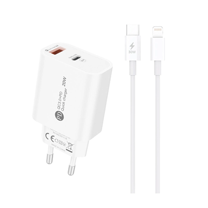 Attēls no A6MaxL 20W USB-A USB-C Wall Charger with 1m USB-C 