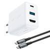 Picture of Acefast Acefast 2in1 charger GaN 65W USB Type C / USB, adapter adapter HDMI 4K @ 60Hz (set with cable) white (A17 white)