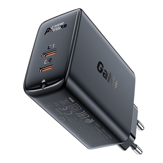 Изображение Acefast Acefast A29 PD50W GaN (USB-C + USB-C) dual port charger black