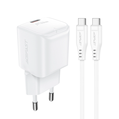 Picture of Acefast Acefast A73 Mini PD 20W GaN wall charger + USB-C cable - white