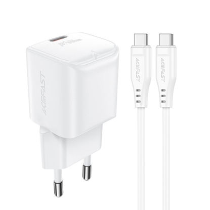 Picture of Acefast Acefast A77 Mini PD 30W GaN wall charger + USB-C cable - white