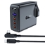 Picture of Acefast Fast charger GaN UK 100W Power Delivery 3x USB C 1x USB - black