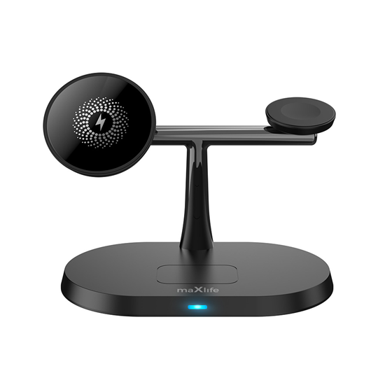 Изображение adowarka MaxLife  Maxlife wireless charger 3in1 15W, black (MXWC-03)