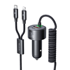 Picture of adowarka samochodowa Mcdodo CC-0370, USB-C, Lightning, 120W, chowane kable