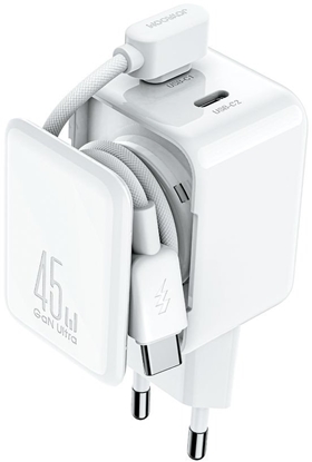 Picture of adowarka sieciowa Joyroom JR-TCL05 45W GaN z organizerem na kabel - biaa