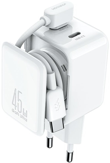 Picture of adowarka sieciowa Joyroom JR-TCL05 45W GaN z organizerem na kabel - biaa