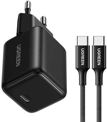 Picture of adowarka sieciowa UGREEN X513 30W GaN USB-C + kabel USB-C 1m czarna