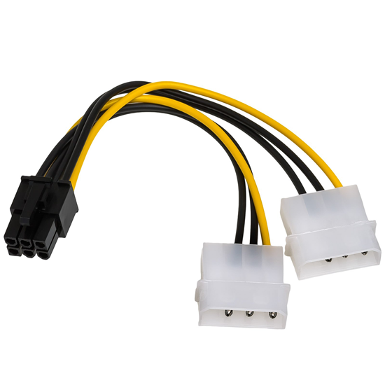 Изображение Akyga Molex x2 - PCIe 6-pin, 0.15m, óty (AK-CA-13)