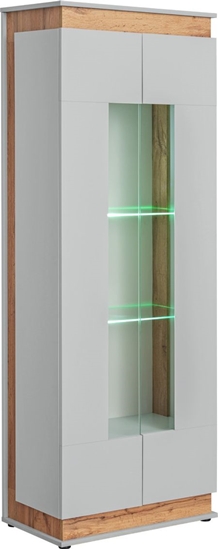 Picture of ASM Meble Witryna wysoka BERLIN perowy szary/db