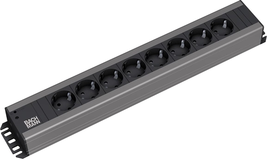 Picture of Bachmann handyman socket strip 8x earthing contact, 19-inch rack compatible, 2 m