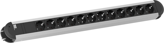 Picture of Bachmann PRIMO socket strip 12x earthing contact, aluminium, 1.75 m