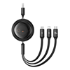 Picture of Baseus 3-in-1 Baseus Free2Draw USB to M+L+C 100W cable, 1.1 m (black)