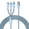 Picture of Baseus 3in1 USB cable Baseus StarSpeed Series, USB-C + Micro + Lightning 3,5A, 1.2m (Blue)