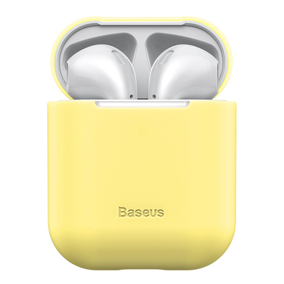 Изображение Baseus Apple Silica Series Ultra-thin Silicone Protector Case for Airpods 1 / 2 Yellow