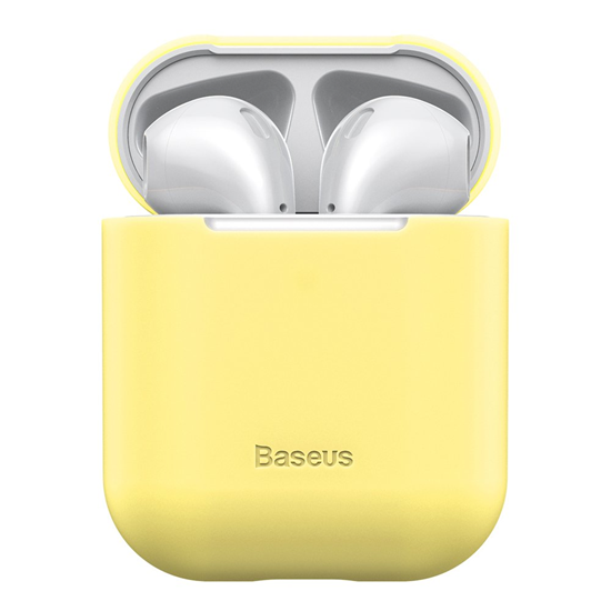Picture of Baseus Apple Silica Series Ultra-thin Silicone Protector Case for Airpods 1 / 2 Yellow