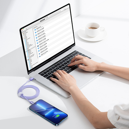 Изображение Baseus Baseus CAJY000205 Lightning - USB-C PD cable 20W 480Mb/s 1.2m - purple