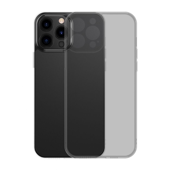 Picture of Baseus Baseus Frosted Glass Case Cover for iPhone 13 Pro Max Hard Cover with Gel Frame black (ARWS001101)