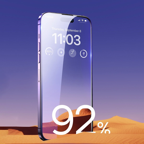 Изображение Baseus Baseus Set of 2x Tempered Glass for iPhone 14 Pro Max Full Screen with Speaker Cover 0.3mm + Mounting Frame