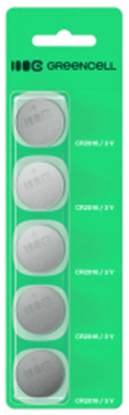 Изображение Baterijas Green Cell Blister 5x Lithium Battery CR2016