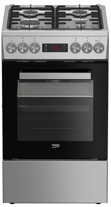 Picture of BEKO Cooker | FSM52321DXDT | Hob type Gas | Oven type Electric | Stainless Steel | Width 50 cm | Grilling | Depth 60 cm | 60 L