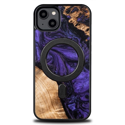 Picture of Bewood Wood and resin case for iPhone 15 Plus MagSafe Bewood Unique Violet - purple and black