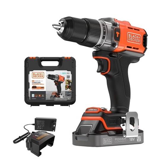 Picture of Black & Decker | Cordless Drill Driver | BCD383D1XK-QW | 18 V | 2.0 Ah | Lithium