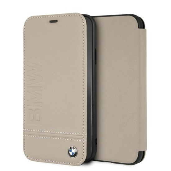 Picture of BMW BMFLBKI61LLST iPhone Xr book beżowy|taupe Logo