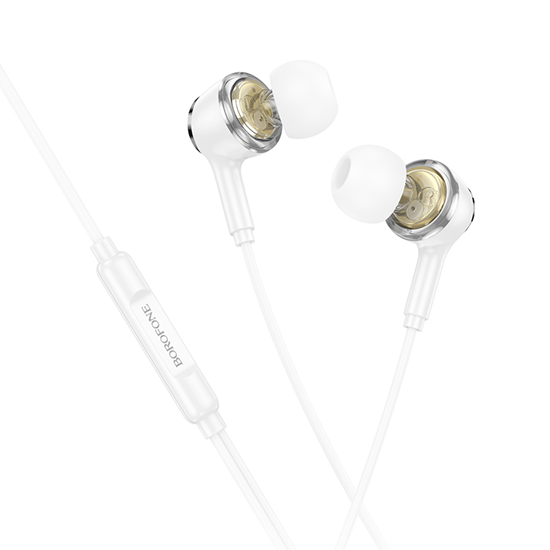Изображение Borofone Earphones BM90 Miller with microphone whi