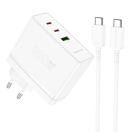 Picture of Borofone Wall charger BN11 Imperial - USB + 2xType