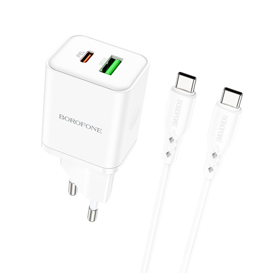 Picture of Borofone Wall charger BN7 - USB + Type C - QC 3.0 