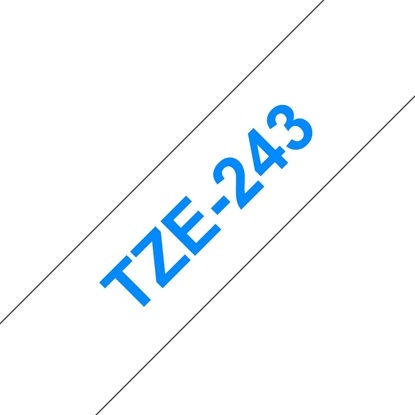 Picture of Brother labelling tape TZE-243 white/blue 18 mm