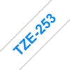 Picture of Brother labelling tape TZE-253 white/blue 24 mm