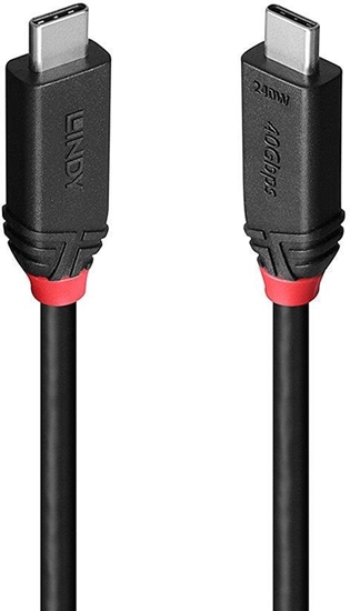 Picture of CABLE USB4 240W TYPE C 2M/BLACK LINE 37002 LINDY