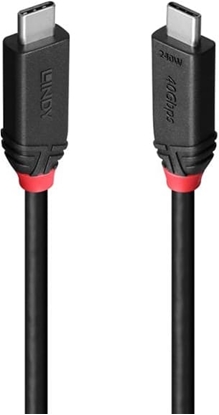 Attēls no CABLE USB4 240W TYPE C 2M/BLACK LINE 37002 LINDY