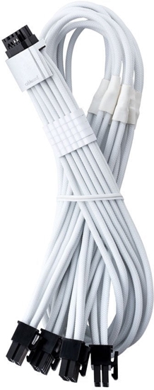 Изображение CableMod C-Series Pro ModMesh 12V-2x6-Kabel, Sleeved, 16-Pin zu 4x 8-Pin, für Corsair Type 4 und 3 PSUs - weiß, 60cm