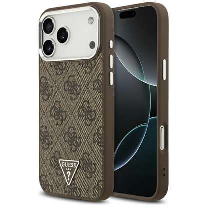Picture of Case Guess 4G Triangle Logo MagSafe for iPhone 17 Pro Max brown