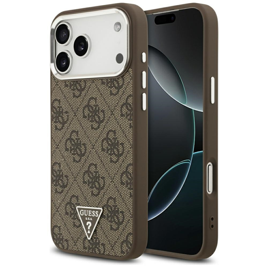 Picture of Case Guess 4G Triangle Logo MagSafe for iPhone 17 Pro Max brown