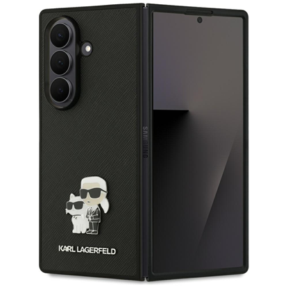 Attēls no Case Karl Lagerfeld Saffiano Karl&Choupette Pin for Samsung Galaxy Z Fold7 black