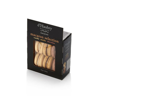 Picture of Cepumi D'HAUBRY Macaroons, vaniļas, šokolādes un mokas aromāts, 72g