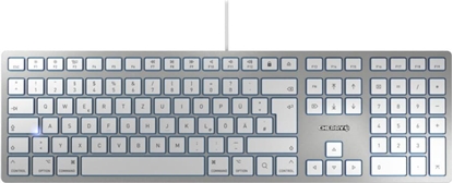 Attēls no Cherry KC 6000 SLIM FOR MAC tastatūra Birojs USB QWERTZ Vācu Sudrabs