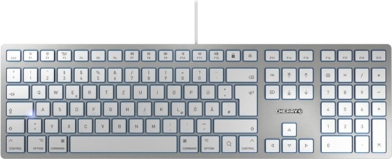 Изображение Cherry KC 6000 SLIM FOR MAC tastatūra Birojs USB QWERTZ Vācu Sudrabs