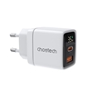Picture of Choetech Choetech PD6052 USB-C USB-A PD 35W GaN wall charger with display - white