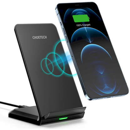 Picture of Choetech two-coil fast wireless charger 15W stand 