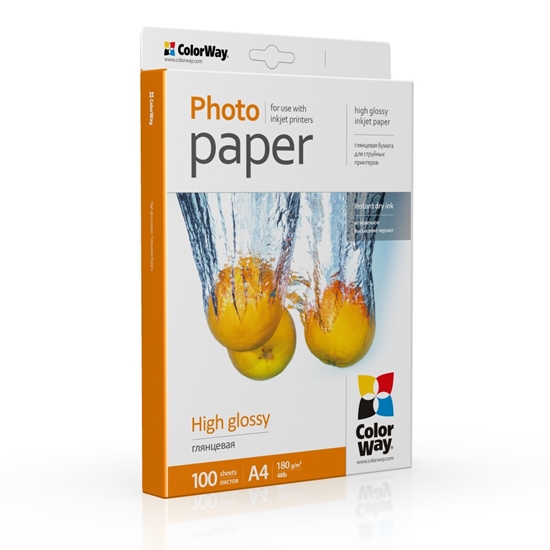 Picture of ColorWay High Glossy Photo Paper, 180g/m, A4, 100pcs.