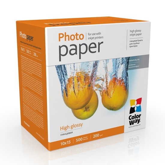 Picture of ColorWay High Glossy Photo Paper, 200g/m, 10x15, 500pcs.